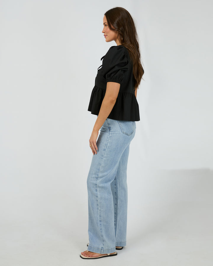 Silent Theory | Aftersun Linen Top - Black