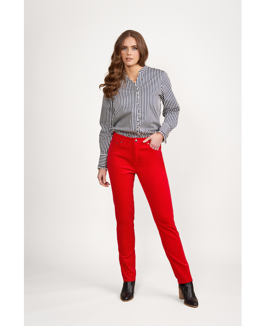 Shirt V Neck Ruffle Trim