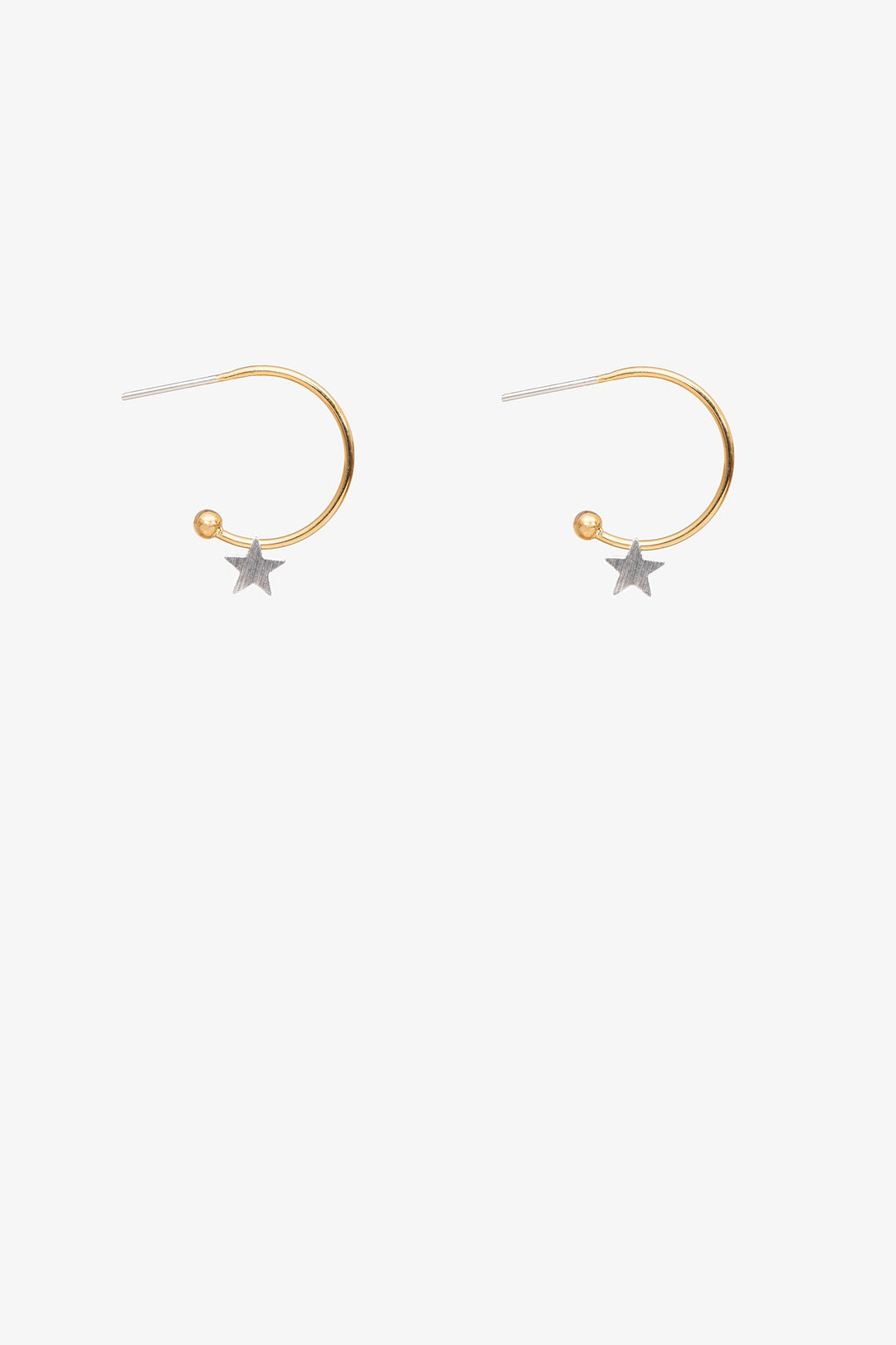 Two Tone Star Hoop Earring