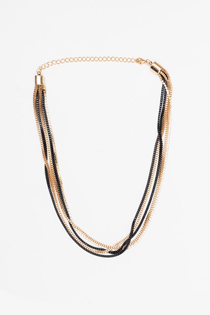 Black & Gold Rhinestone Necklace