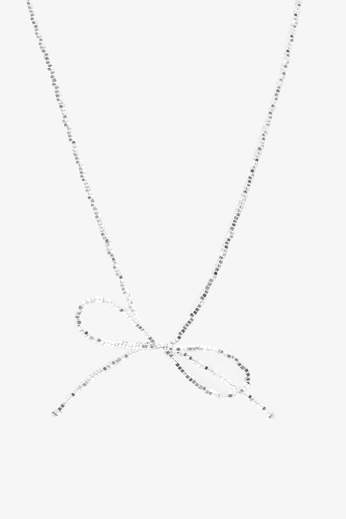 Silver Bow Necklace