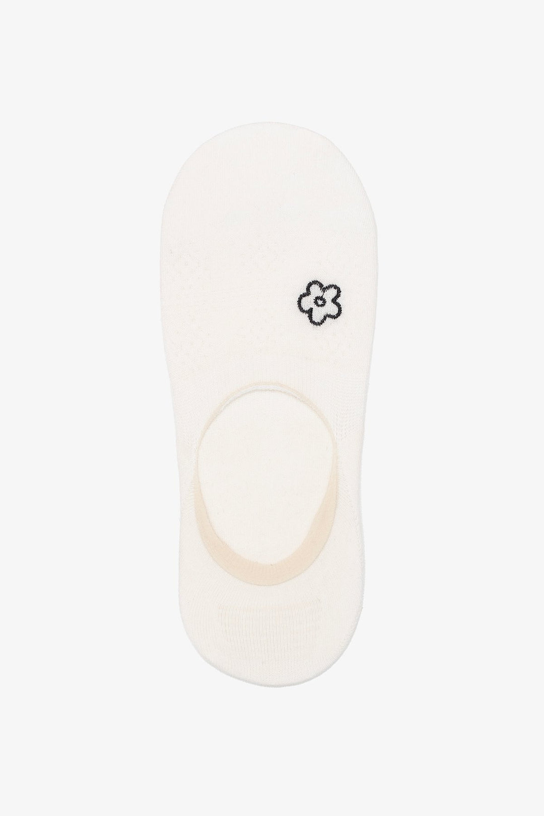 No Show Sock White Flower