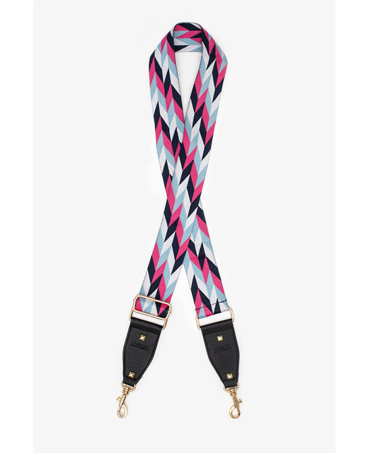 Bag Strap Pink & Navy Chevron