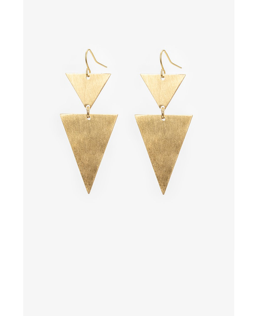 Gold Hanging Tri Earring