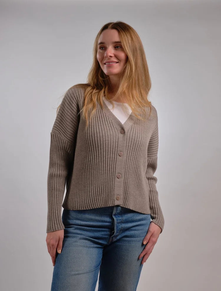 Easy Rib Vee Cardigan