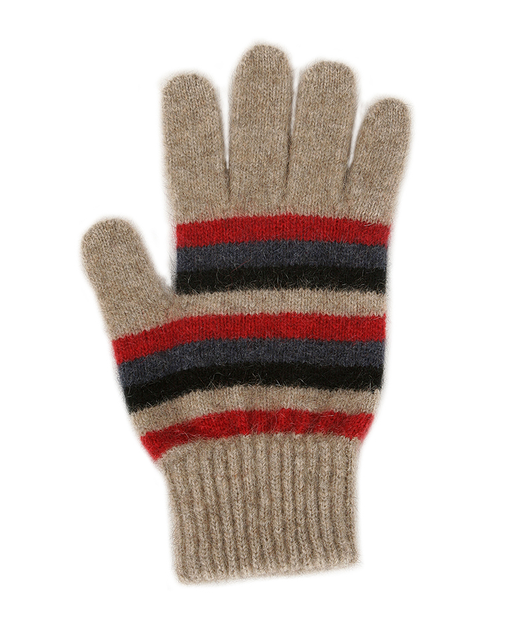Multi-Striped Possum Merino Gloves