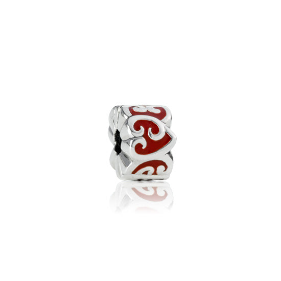 Charm Clip - Koru Heart Red