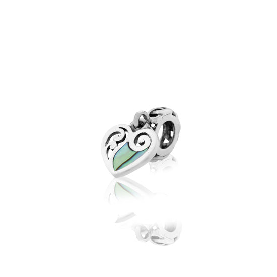 Charm Paua Heart