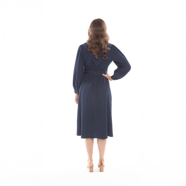 Contentment Midi Dress Navy Ripple