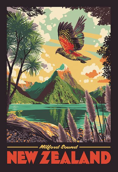Milford Sound Magnet (w/ Kea)