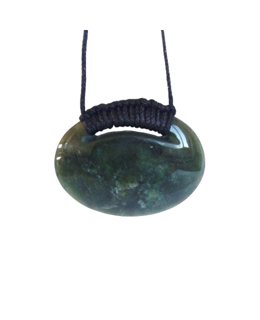 Pendant NZJ Jade Oval Drop Wrapped 40mm