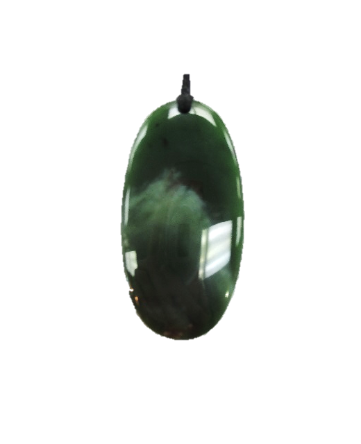 Pendant NZ Jade Oval Drop 50mm