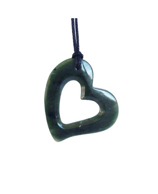 Pendant NZJ Jade Heart Silouette