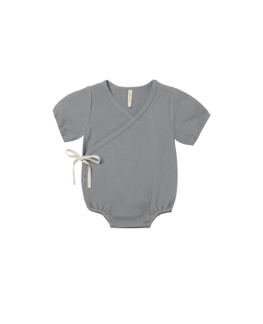 Woven Wrap Romper - Washed Indigo