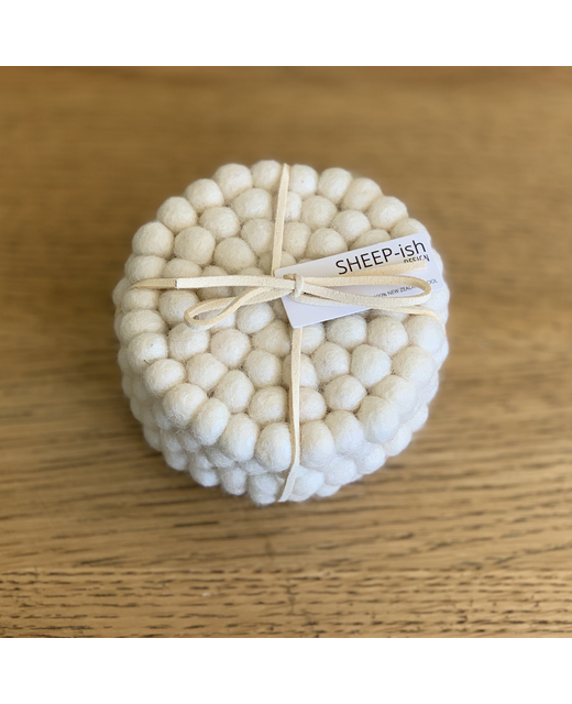 Felt Ball Coasters Natural