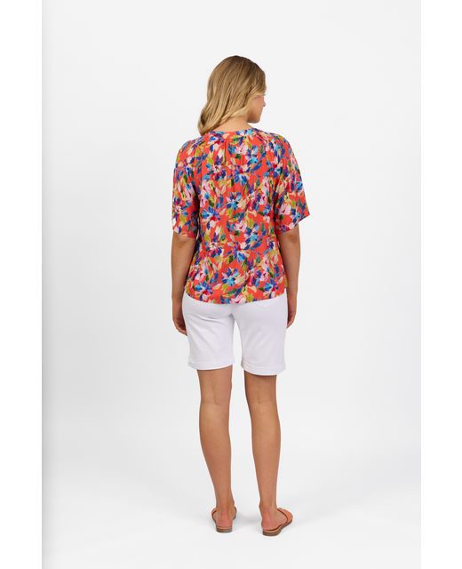 Short Sleeve V Neck Top