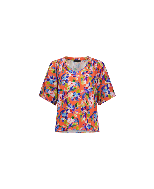Short Sleeve V Neck Top