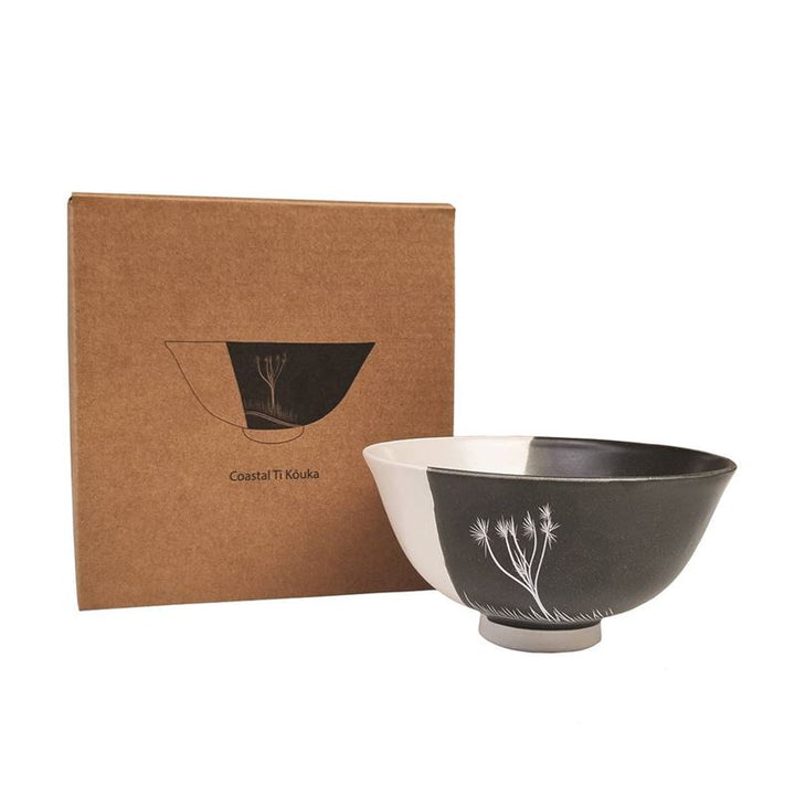 Bowl 11cm Ti Kouka Dipped White on Black