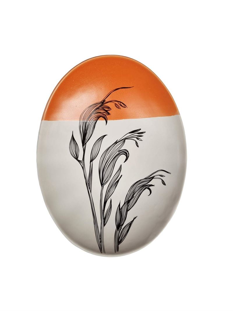 Bowl 24cm Harakeke Flower 2 Orange Dipped