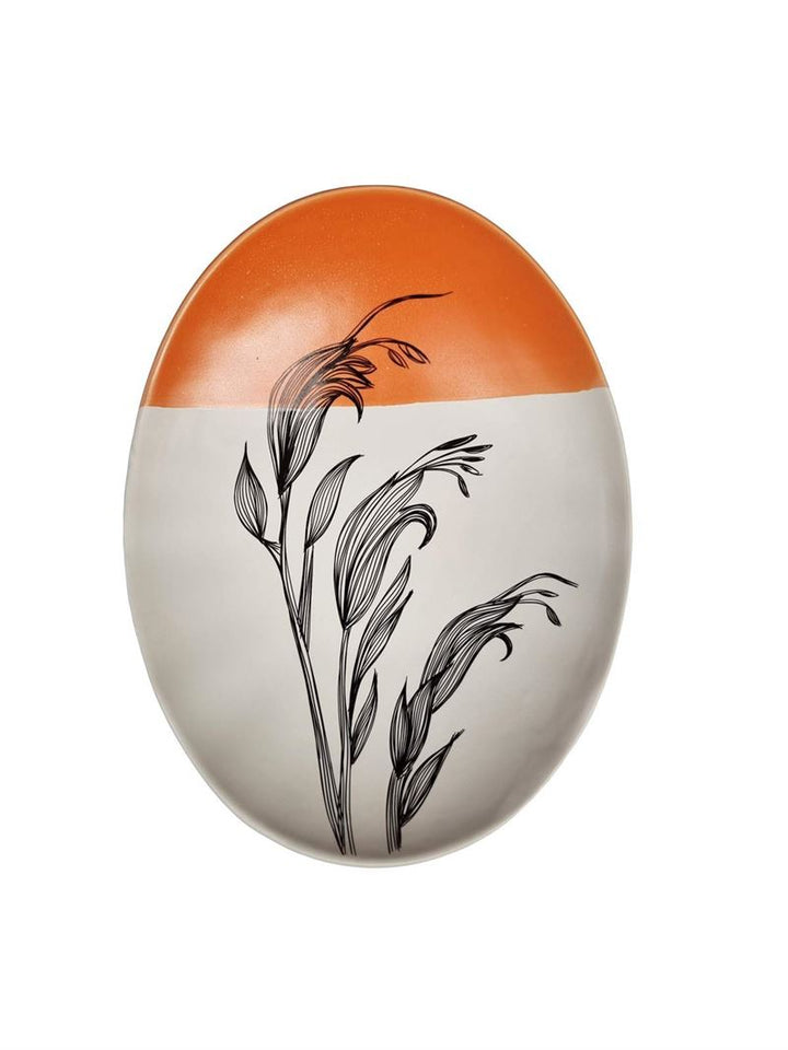 Bowl 24cm Harakeke Flower 2 Orange Dipped