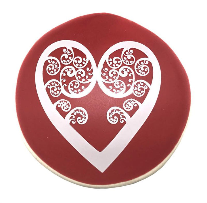 Bowl 7cm White Aroha on Red