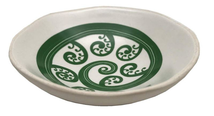 Bowl 7cm Green Fern Frond on White