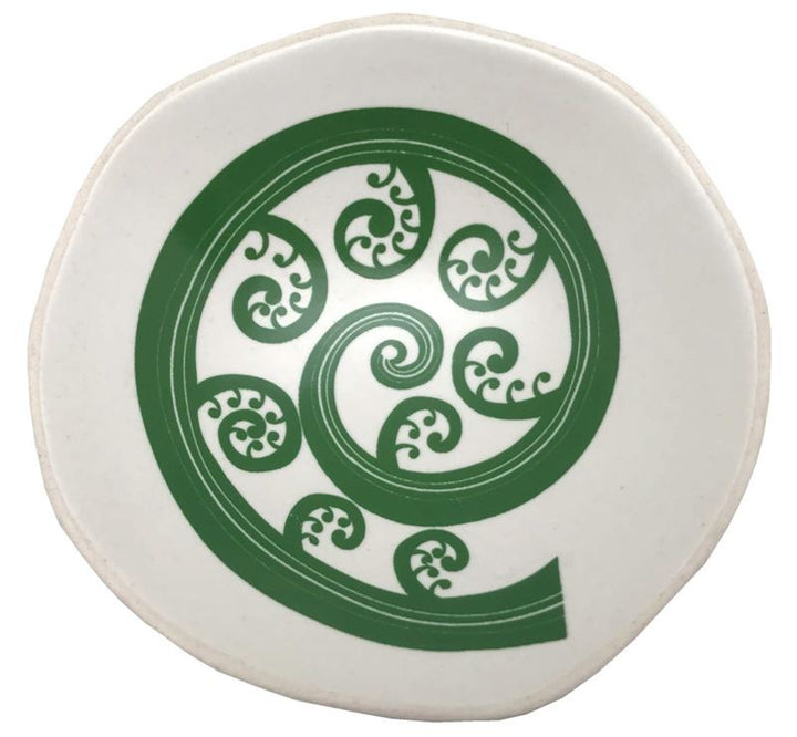 Bowl 7cm Green Fern Frond on White