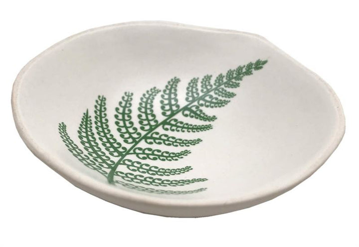 Bowl 7cm Green Fern On White