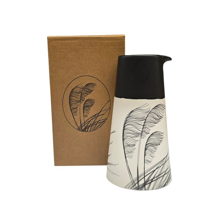 Jug Toetoe Black on White