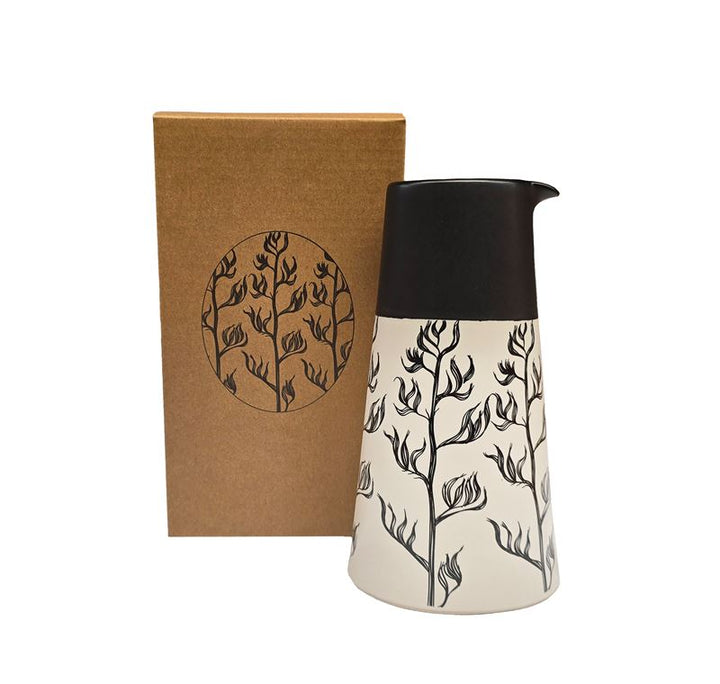 Jug Harakeke Black on White