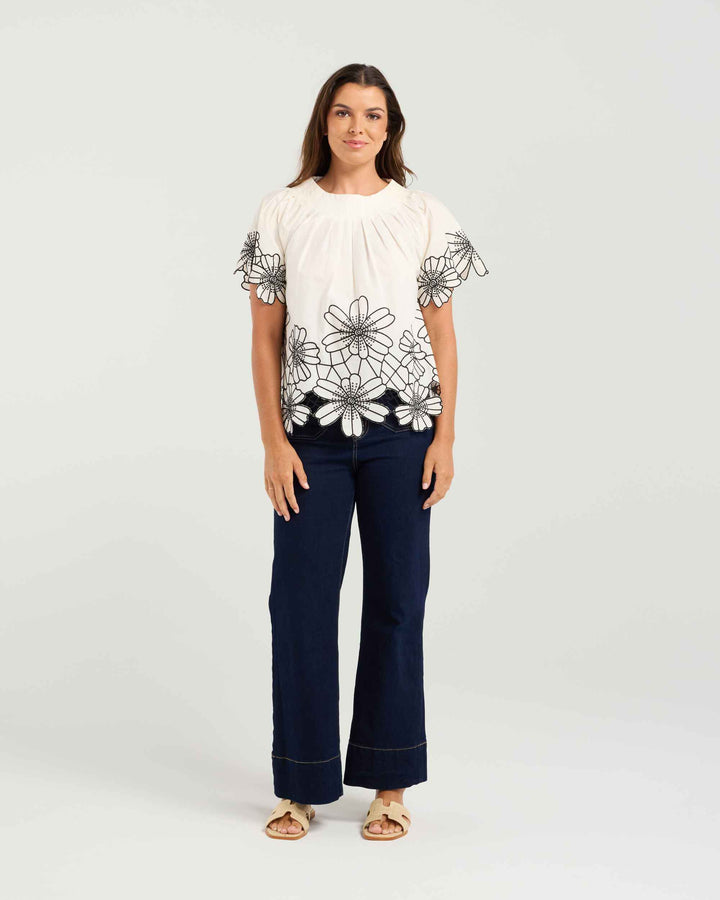 NMBR ROSE | Daisy Blouse - Cream Black