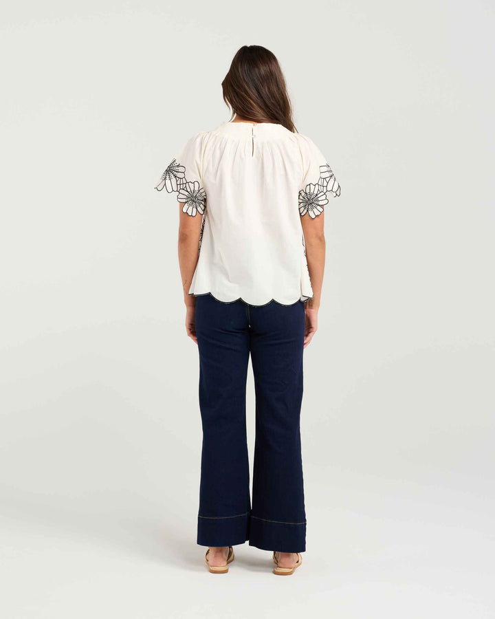 NMBR ROSE | Daisy Blouse - Cream Black
