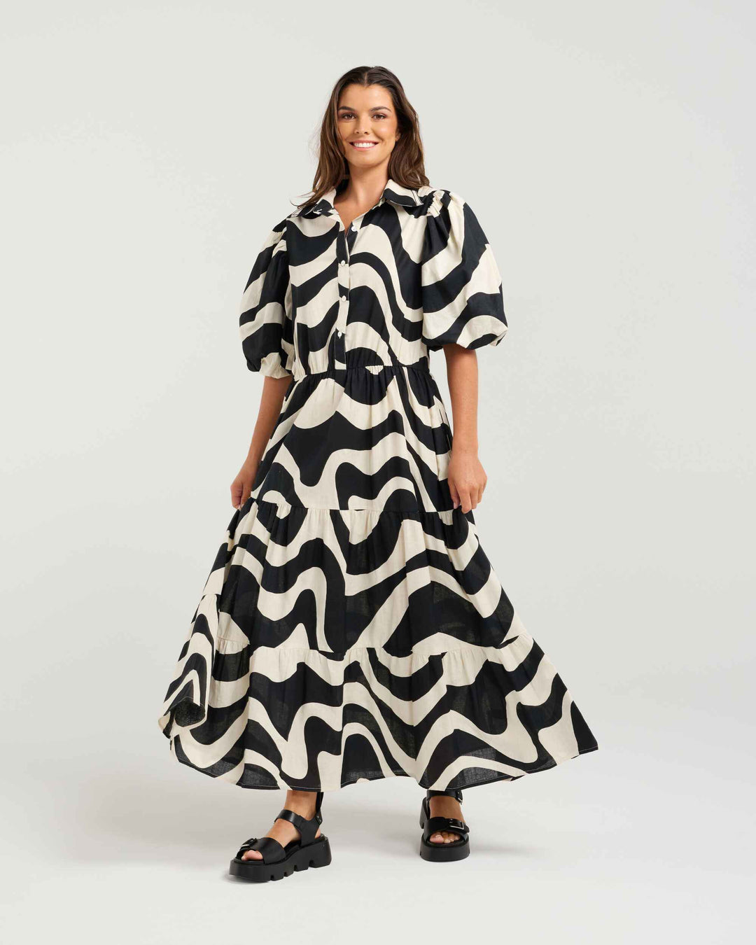 NMBR ROSE | Amber Dress - Truffle Print