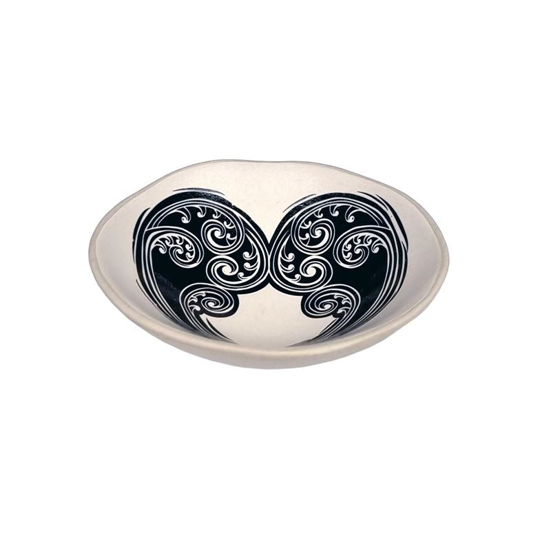 Bowl 7cm Aroha Fern Black and White
