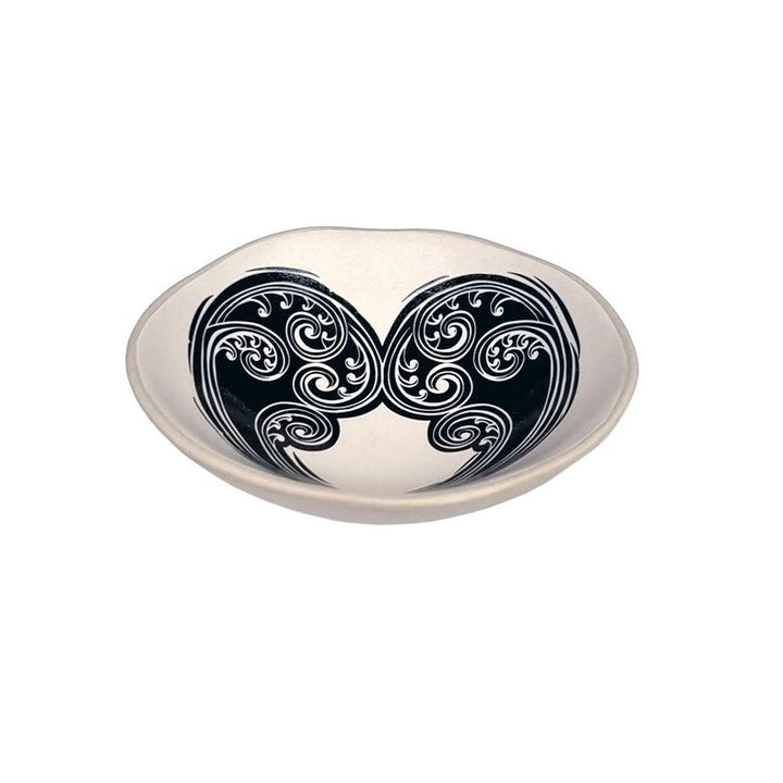Bowl 7cm Aroha Fern Black and White