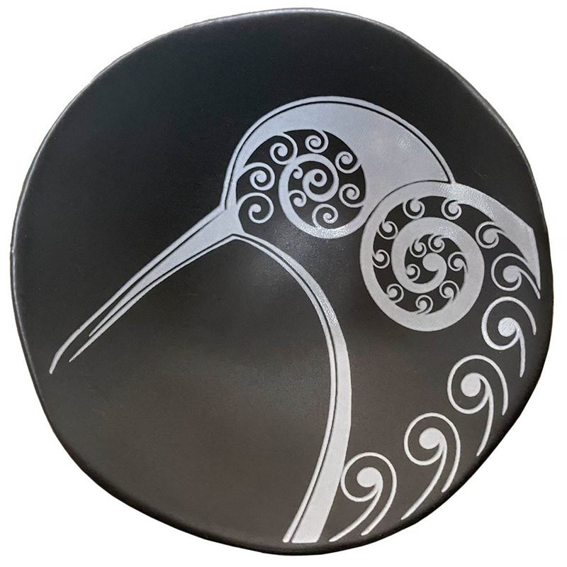 Bowl 7cm Kiwi White on Black