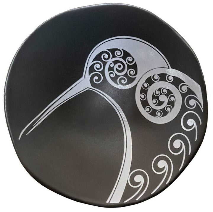 Bowl 7cm Kiwi White on Black