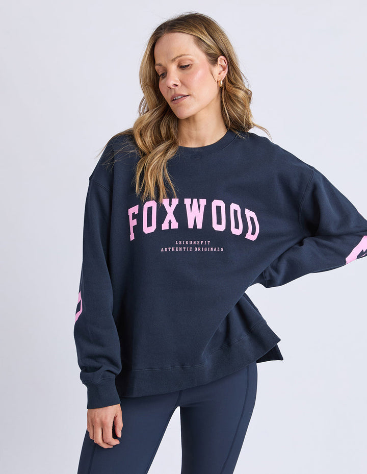 Foxwood | Interval Crew - Navy/Neon Pink