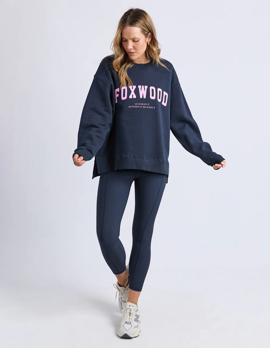 Foxwood | Interval Crew - Navy/Neon Pink