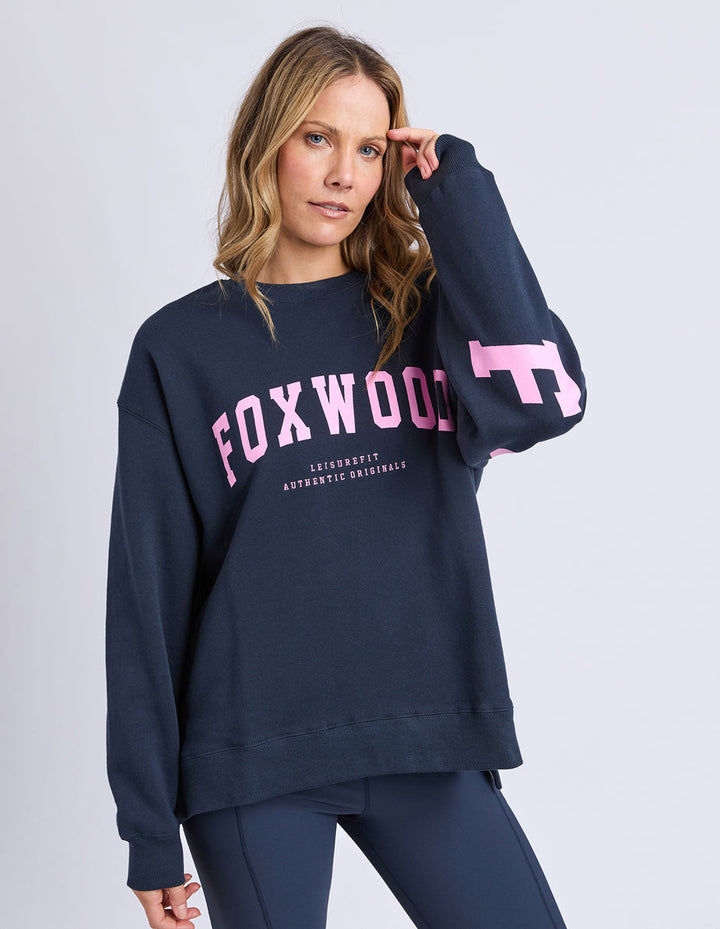Foxwood | Interval Crew - Navy/Neon Pink