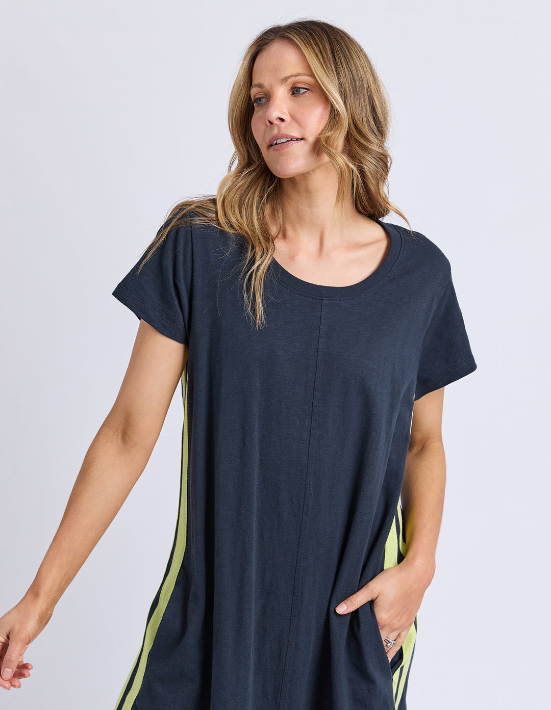 Foxwood | Recovery Dress - Navy and Neon Lemon