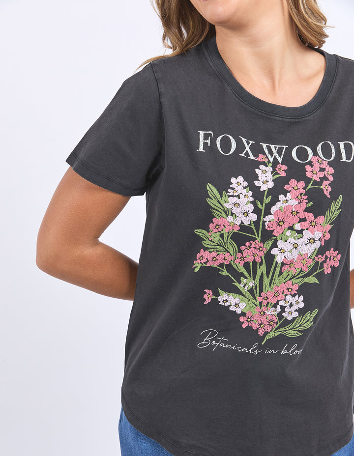 Foxwood | Flowers Tee - Washed Black