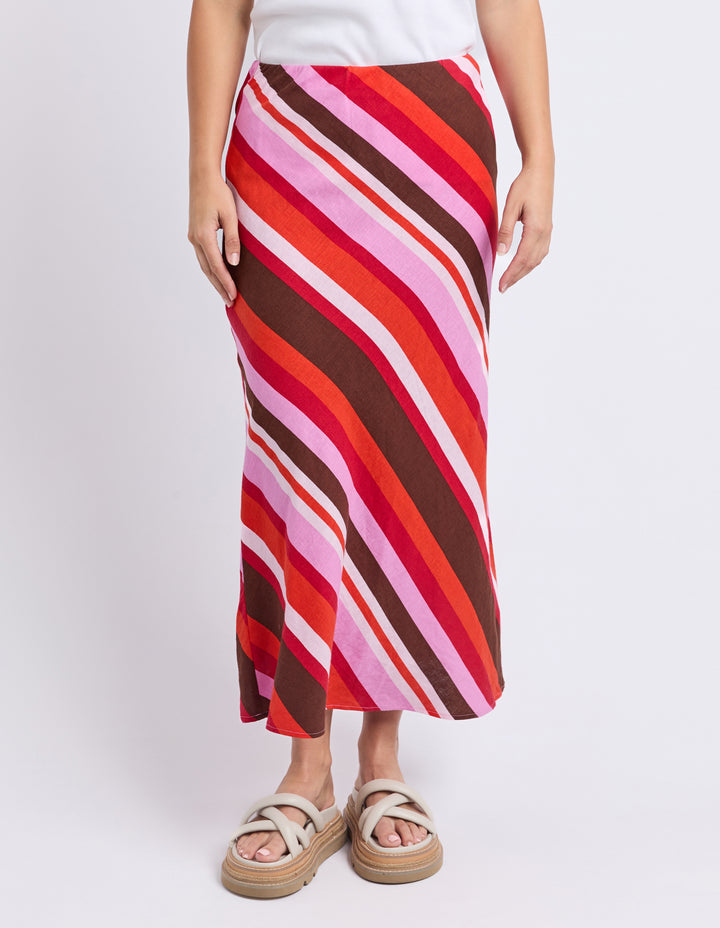 Foxwood | Guava Stripe Skirt