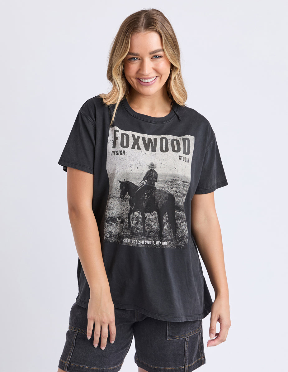 Foxwood | Rodeo Tee - Washed Black