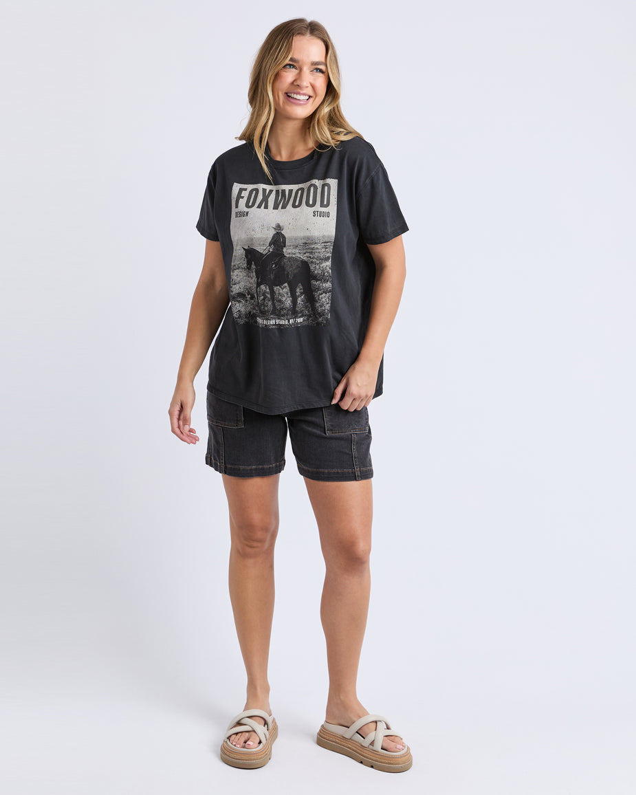Foxwood | Rodeo Tee - Washed Black