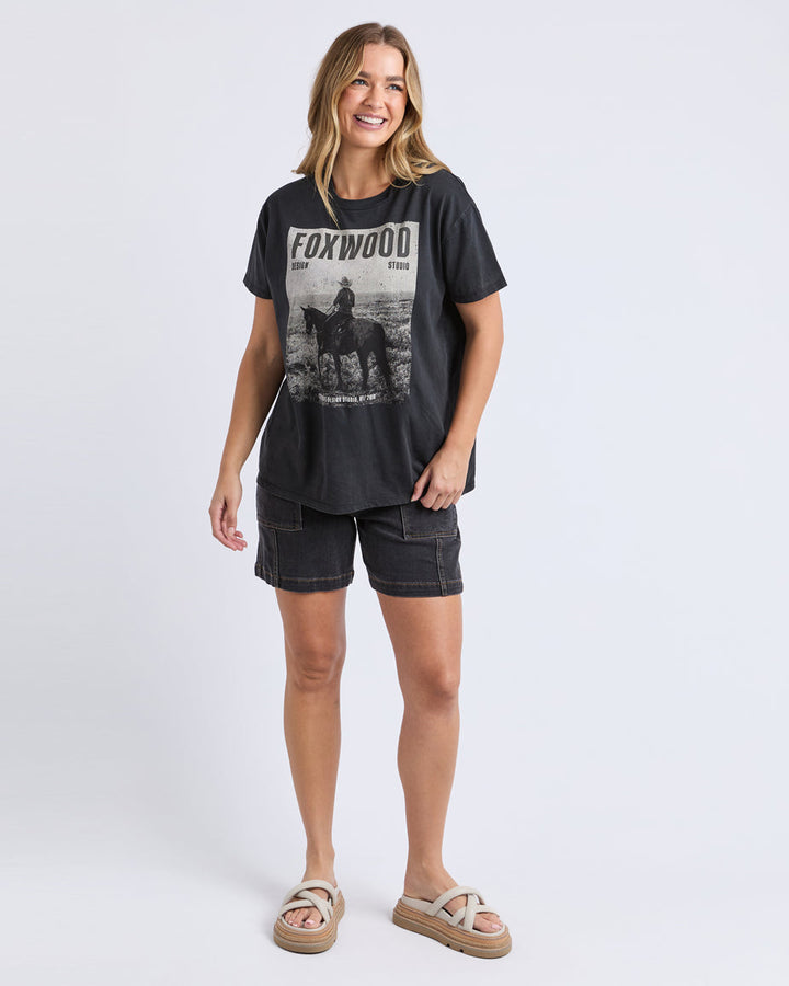Foxwood | Rodeo Tee - Washed Black