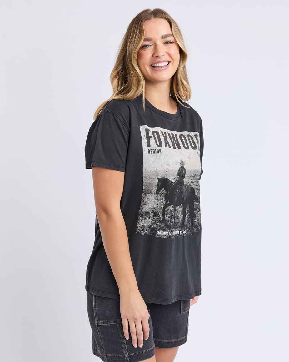 Foxwood | Rodeo Tee - Washed Black