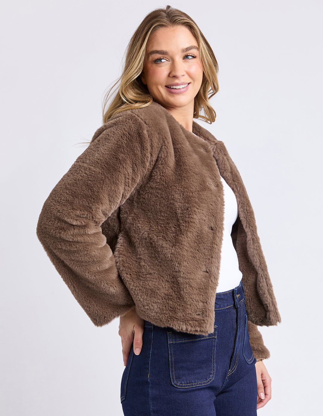Foxwood | Sofia Fur Jacket - Mocha