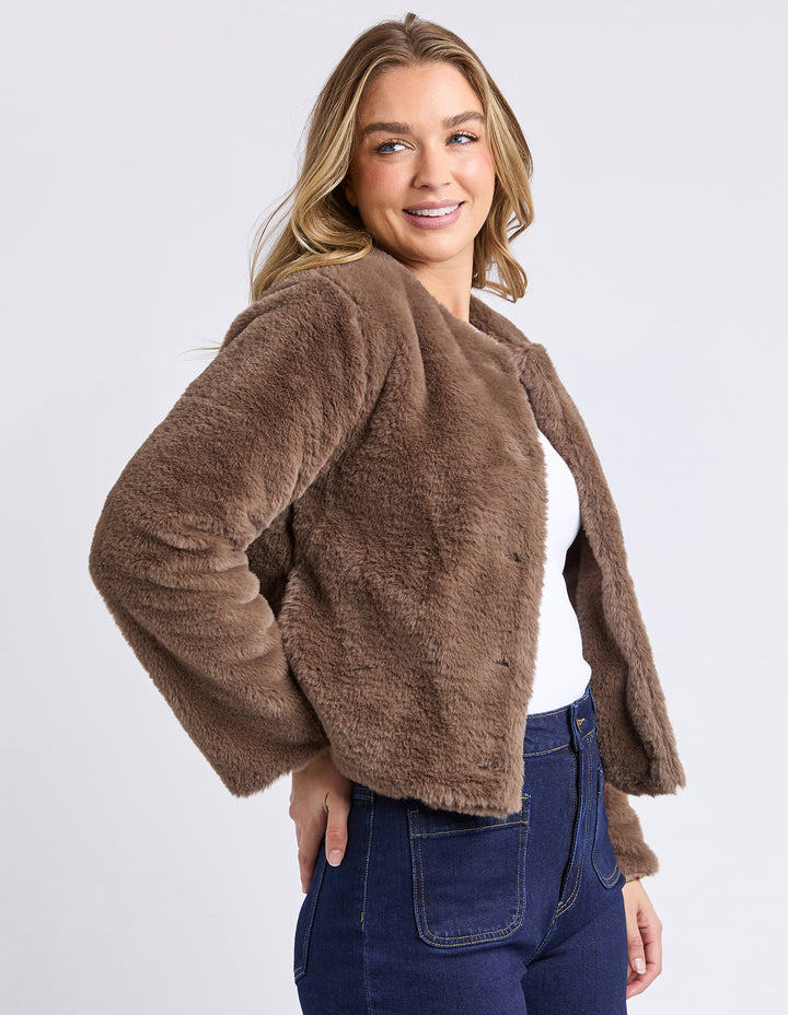 Foxwood | Sofia Fur Jacket - Mocha