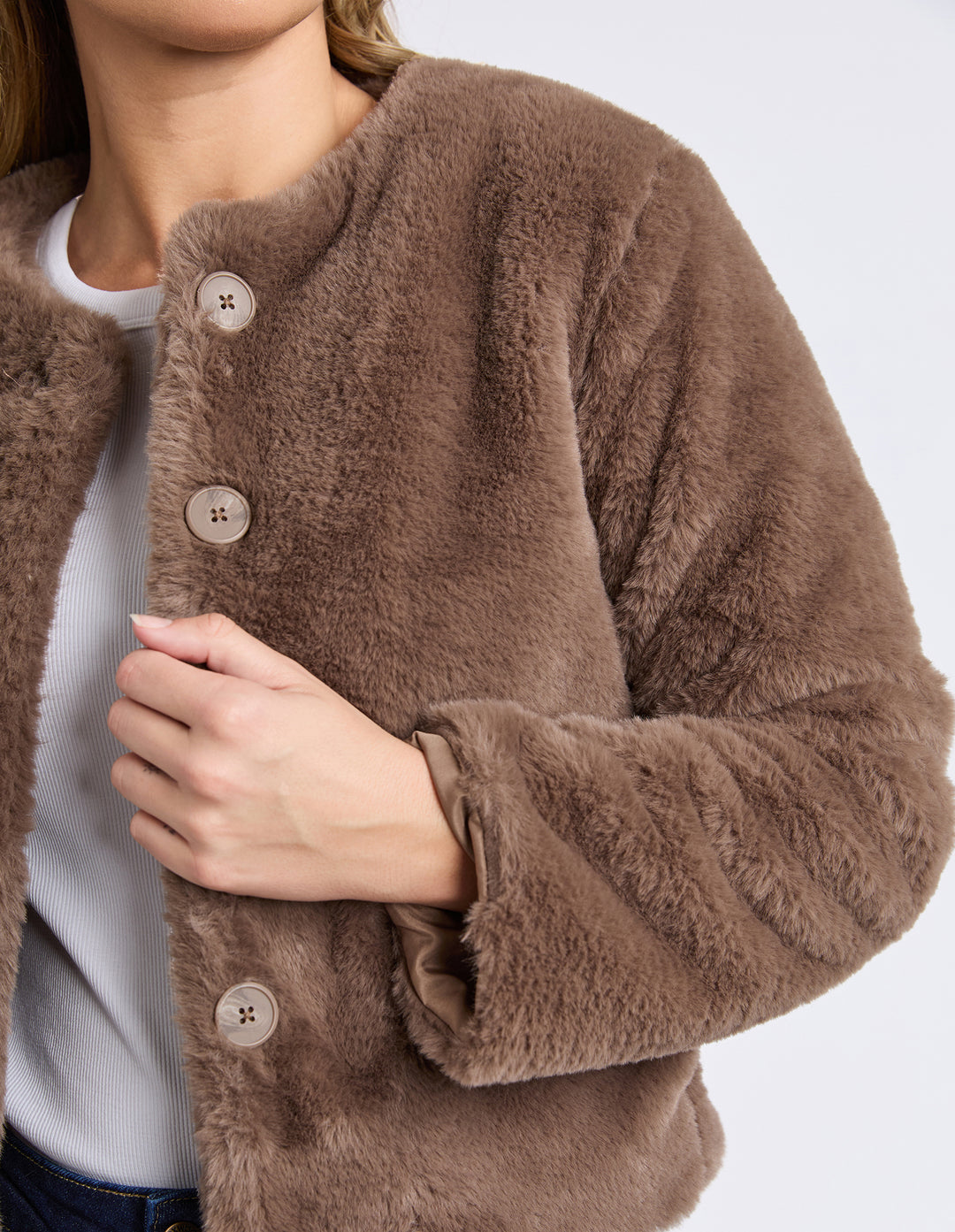 Foxwood | Sofia Fur Jacket - Mocha